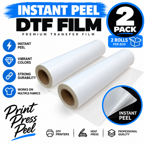 Instant Peel DTF Transfer Film, two-roll pack